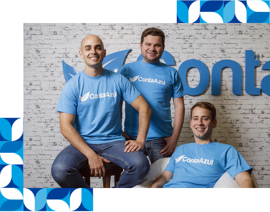 Vinicius Roveda, João Zaratine e José Carlos Sardagna, fundadores da Conta Azul